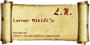Lerner Miklós névjegykártya